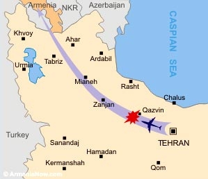 Потерпел крушение самолет, направляющийся из Тегерана в Ереван