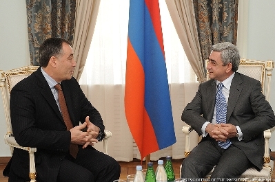 Սերժ Սարգսյանն ընդունել է Սևծովյան առևտրի և զարգացման բանկի նախագահին