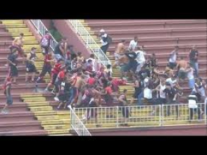 В Бразилии фанатская драка на трибунах вынудила остановить футбольный матч