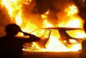 Պատահար Իսակովի պողոտայում. ավտոմեքենան ամբողջությամբ այրվել է