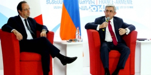 Սերժ Սարգսյանը և  Ֆրանսուա Օլանդը մասնակցել են հայ-ֆրանսիական գործարար համաժողովի բացմանը