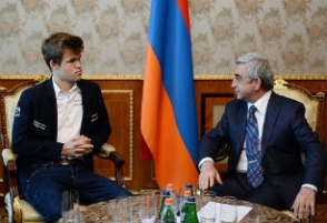 Սերժ Սարգսյանն ընդունել է շախմատի աշխարհի գործող չեմպիոն Մագնուս Կառլսենին
