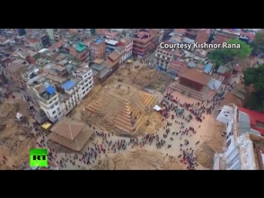 Последствия разрушительного землетрясения в Непале (съемки с воздуха)