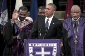 Обама спел на похоронах застреленного в церкви Чарльстона пастора (видео)