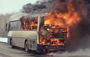 Կապանում այրվել են ավտոբուսի հետնամասը և նստատեղերը