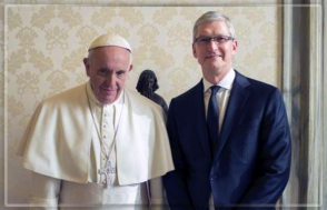 Папа Римский встретился с главой «Apple» и назвал интернет «божьим даром» (видео)