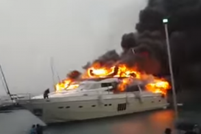 В Турции сгорела суперяхта российского бизнесмена (видео)