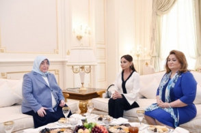 Մեհրիբան Ալիեւան ընդունել է Թուրքիայի նոր վարչապետի կնոջը (լուսանկարներ)