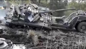 Украинские солдаты опрокинули танк «Перун»