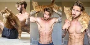 Համացանցը տակնուվրա է արել իր կատվի հետ մարզվող գեղեցկադեմ տղամարդը (ֆոտոշարք)