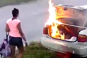 Желавшая отомстить бывшему американка сожгла не ту машину (видео)