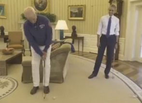 Обама сыграл с Биллом Мюрреем в гольф в Овальном кабинете