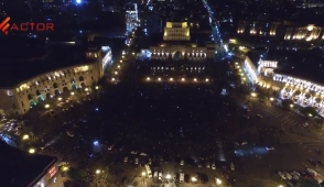 Հանրապետության հրապարակի այսօրվա հանրահավաքը՝ թռչնի թռիչքի բարձրությունից