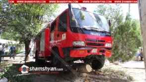 Երևանում 24–ամյա վարորդը Isuzu մակնիշի հրշեջ ավտոմեքենայով բախվել է էլեկտրասյանը