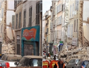 В центре Марселя обрушились два здания (видео)