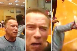 Неизвестный напал на Шварценеггера в Африке