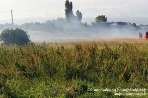 Աշտարակ-Ագարակ ավտոճանապարհին մոտ 15 հա խոտածածկույթ է այրվել