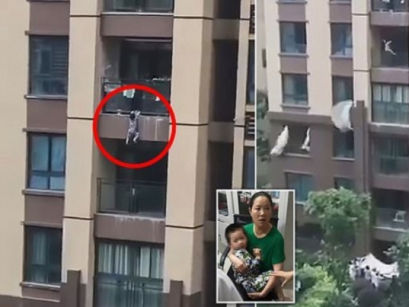 Չինաստանում անցորդները փրկել են 6-րդ հարկի պատշգամբից ընկնող երեխային