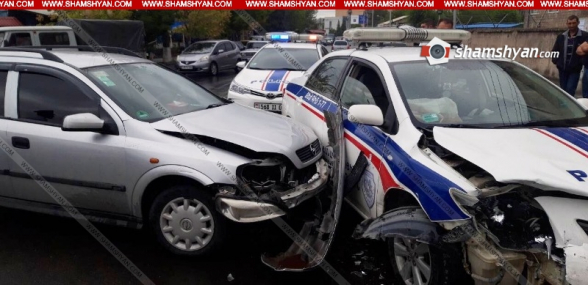 Արտաշատում բախվել են ճանապարհային ոստիկանության Toyota-ն և Opel Astra-ն. կա վիրավոր