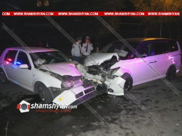 Երևանում ճակատ-ճակատի բախվել են Honda Elysion-ն ու Volkswagen Golf-ը. կա 10 վիրավոր