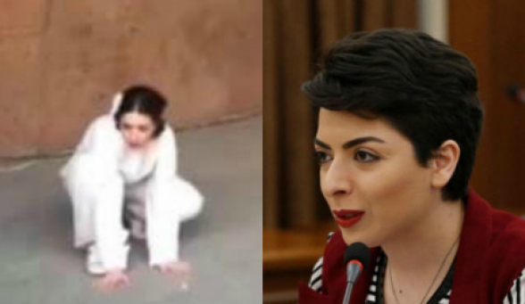 ՔՊ կուսակցության գրասենյակի դիմաց քաղաքացիները պահանջում են դադարեցնել Երևանի ավագանու «Իմ քայլը» խմբակցության անդամ Հասմիկ Խաչունցի լիազորությունները (տեսանյութ)