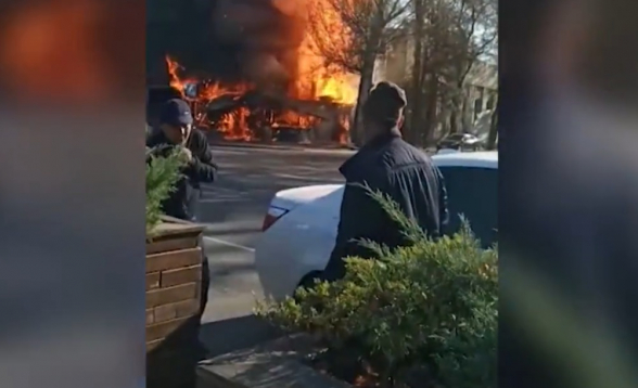 Момент взрыва в бишкекском кафе попал на видео