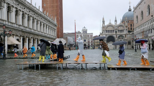 Центр Венеции затоплен из-за дождя