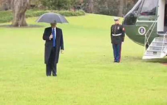 Трамп «забыл» супругу перед посадкой в вертолет