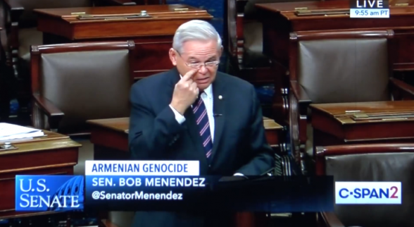 ԱՄՆ սենատոր Ռոբերտ Մենենդեսը հուզվել է՝ ելույթ ունենալով Հայոց ցեղասպանության մասին բանաձևի ընդունումից հետո (տեսանյութ)