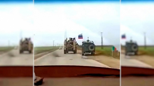 Появилось видео инцидента с бронемашинами России и США