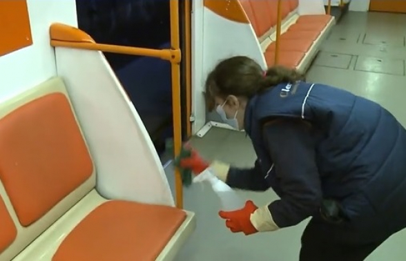 Երևանի մետրոպոլիտենի կայարաններն ու գնացքները մշակվում են ախտահանիչ հատուկ նյութերով