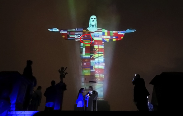 Բրազիլիայում Հիսուս Քրիստոսի արձանի հենց կրծքավանդակին պատկերվել է Հայաստանի դրոշը