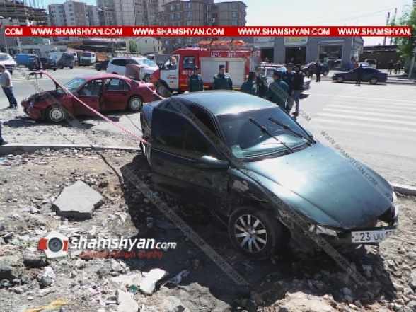 Երևանում բախվել են Rover-ը, Opel-ն ու Hyundai Sonata-ն. կա 4 վիրավոր