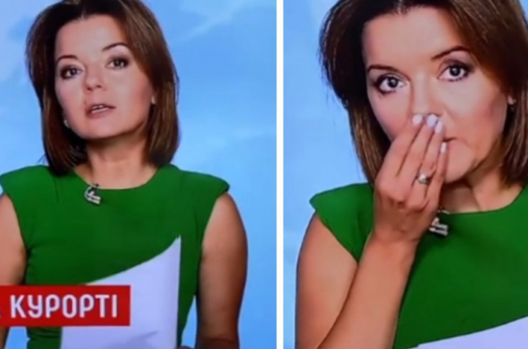 Ուկրաինական հեռուստաալիքի հաղորդավարուհու առջևի ատամն ընկել է հենց լուրերի թողարկման ժամանակ (տեսանյութ)