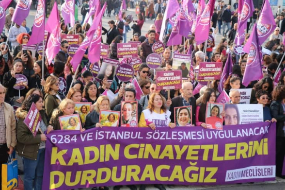 Թուրքիայում ոստիկանները ձերբակալել են կանանց բռնությունների դեմ բողոքի ակցիայի մասնակիցներին