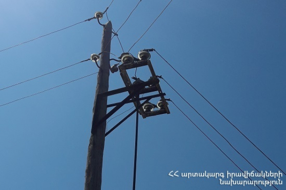 Փրկարարները հենասյան վրայից իջեցրել են հոսանքահարված քաղաքացու դի