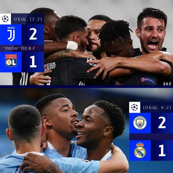 «Манчестер Сити» и «Лион» сыграют в 1/4 финала Лиги чемпионов