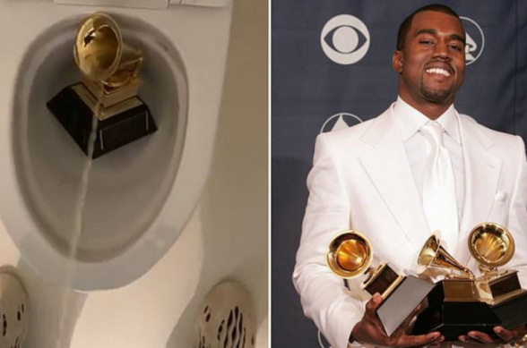 Քանյե Ուեսթն ի նշան բողոքի միզել է ստացած «Գրեմմի» մրցանակի վրա (լուսանկար, տեսանյութ)