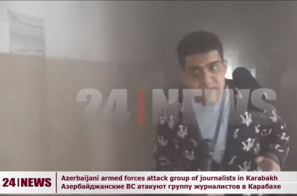 Кадры ранения журналиста «24News» в ходе обстрела Мартуни азербайджанскими ВС