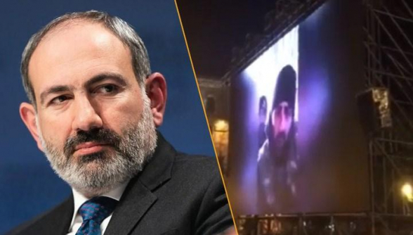 էկրանը տեղադրվել էր վարչապետի ուղերձի համար ու հեռարձակվել է բռնություն խրախուսող տեսանյութը