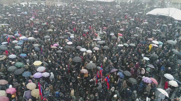 Многотысячный митинг на площади Свободы: кадры с дрона