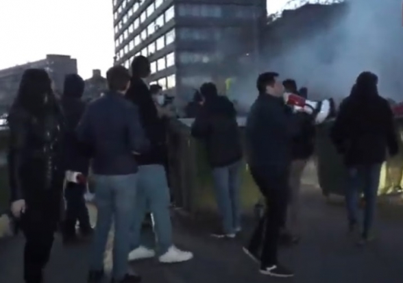 Երթին զուգահեռ ՀՅԴ երիտասարդները փակել էին Խանջյան փողոցը (տեսանյութ)