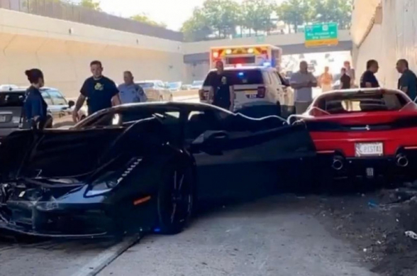 «Թանկարժեք ՃՏՊ». ԱՄՆ-ում 280 000 դոլար արժողությամբ Ferrari-ին բախվել է 2 այլ Ferrari-ների