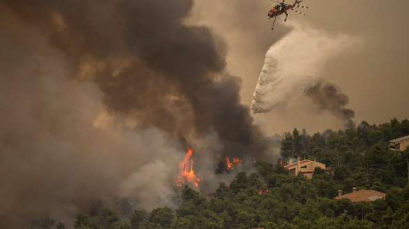 В Греции борются с новыми лесными пожарами на острове Эвбея
