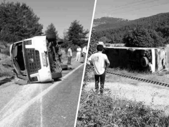 В Турции перевернулся автобус с туристами