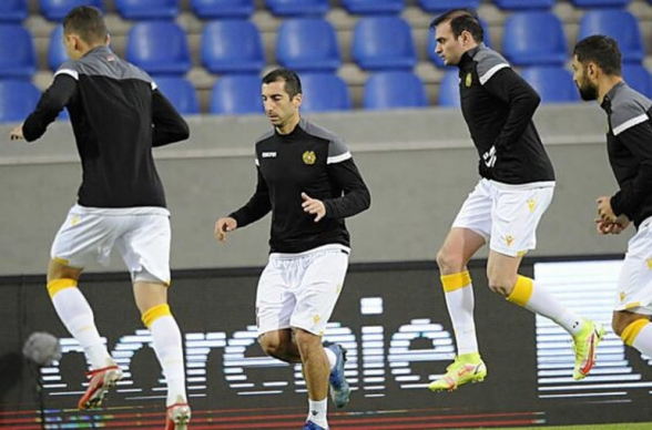 Сборная Армении провела в Бухаресте предматчевую тренировку