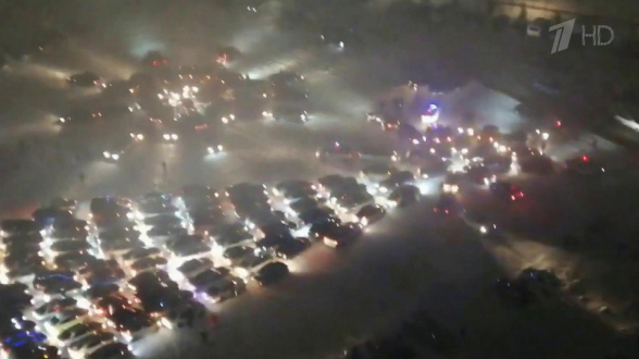 Красноярские собрали елку из 465 автомобилей