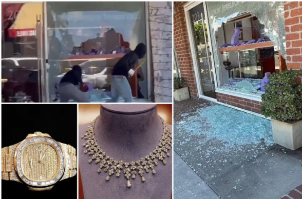 Բևեռլի Հիլզում տեսախցիկը ֆիքսել է խանութից 5 մլն դոլար արժողությամբ զարդերի գողությունը (տեսանյութ)