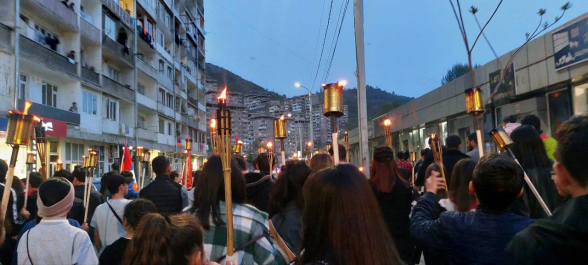 Общенациональное факельное шествие в Капане (фото, видео)