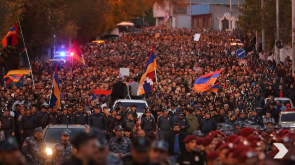 Նիկոլ Փաշինյանի հրաժարականի պահանջով հանրահավաքն ու քայլերթը` երկնքից (տեսանյութ)